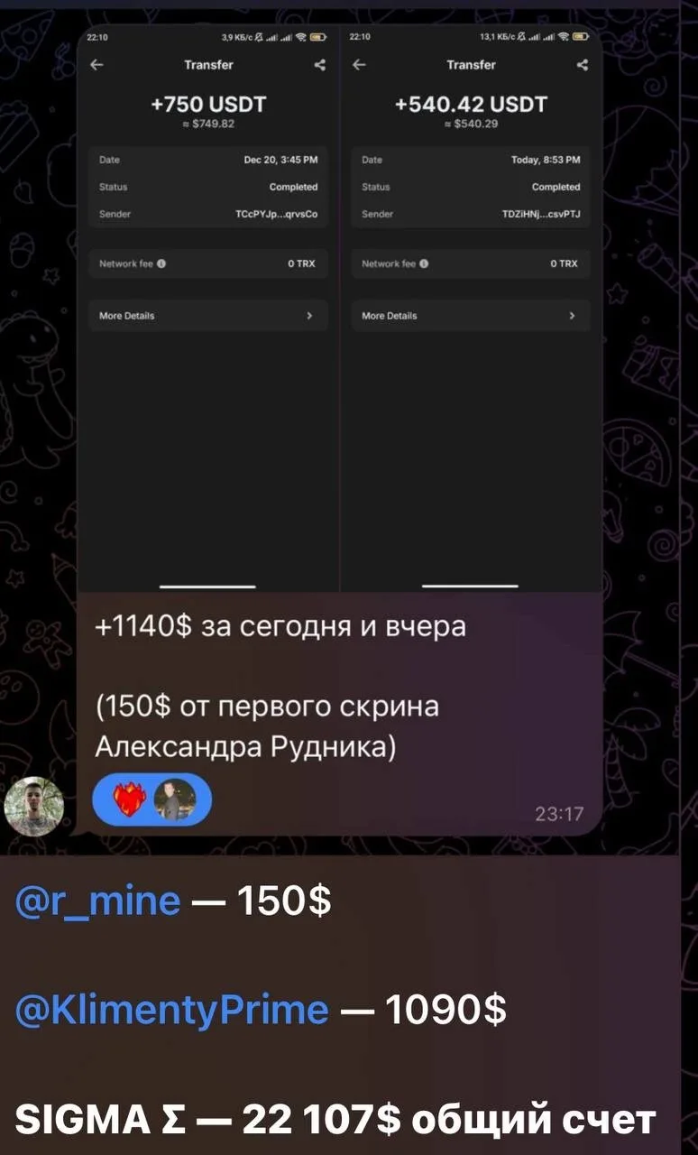 Скрин результатов